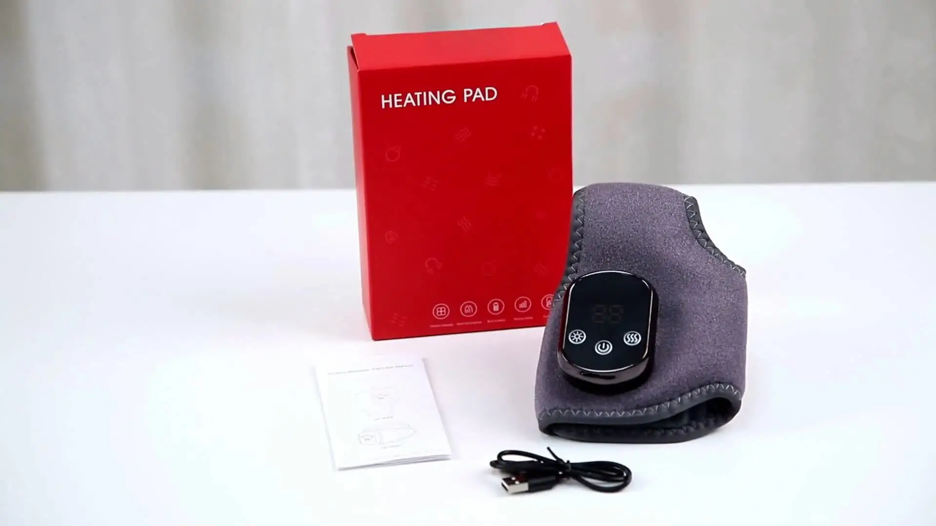 Fascia Riscaldante Per Polso Wireless Con Vibrazione - 3 Livelli Calore E Massaggio, Batteria 3000 MAh, Per Artrite E Tunnel Carpale - 3