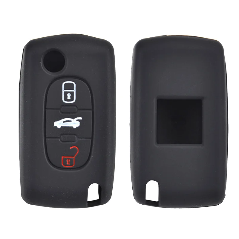 3 Button Silicone Car Remote Key Fob Shell Cover Case For Citroen C4 C5 C6 Picasso For Peugeot 207 307 308 607 CC CW key case key case cover car key shell