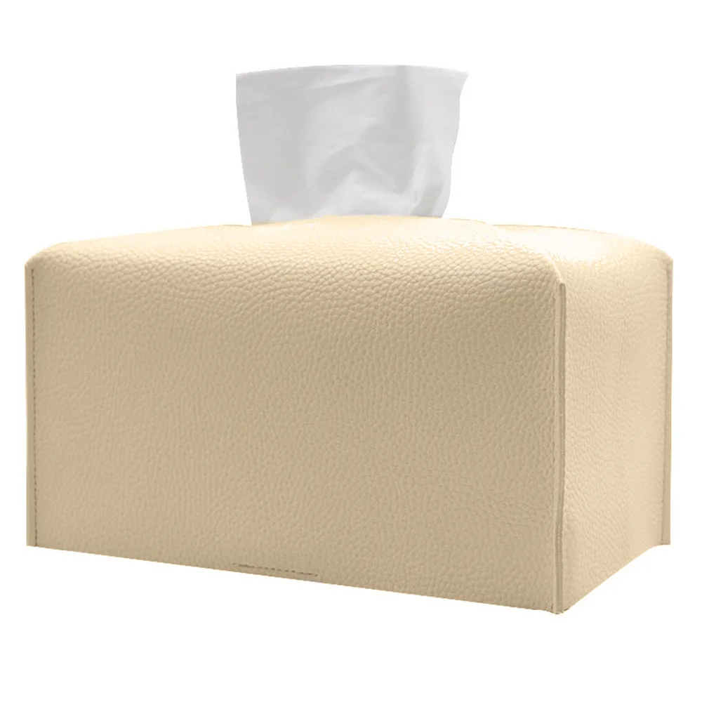 Elegant PU Leather Foldable Tissue Box Cover - Decorative Organizer for Bathroom Vanity Countertop
