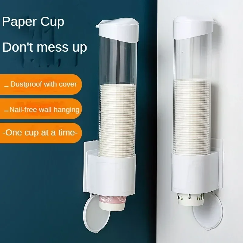 Paper Cup Dispenser Cup Storage Holder Disposable Paper Cups Dispenser Plastic Cup Holder for Water Dispenser Wall Mounted Automatic