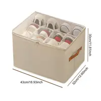 Foldable Shoe Organizer, Fabric Shoe Hanger With Cover, Adjustable Dividers For Shoe Storage Drawer Box Container Cube Box Fits 2