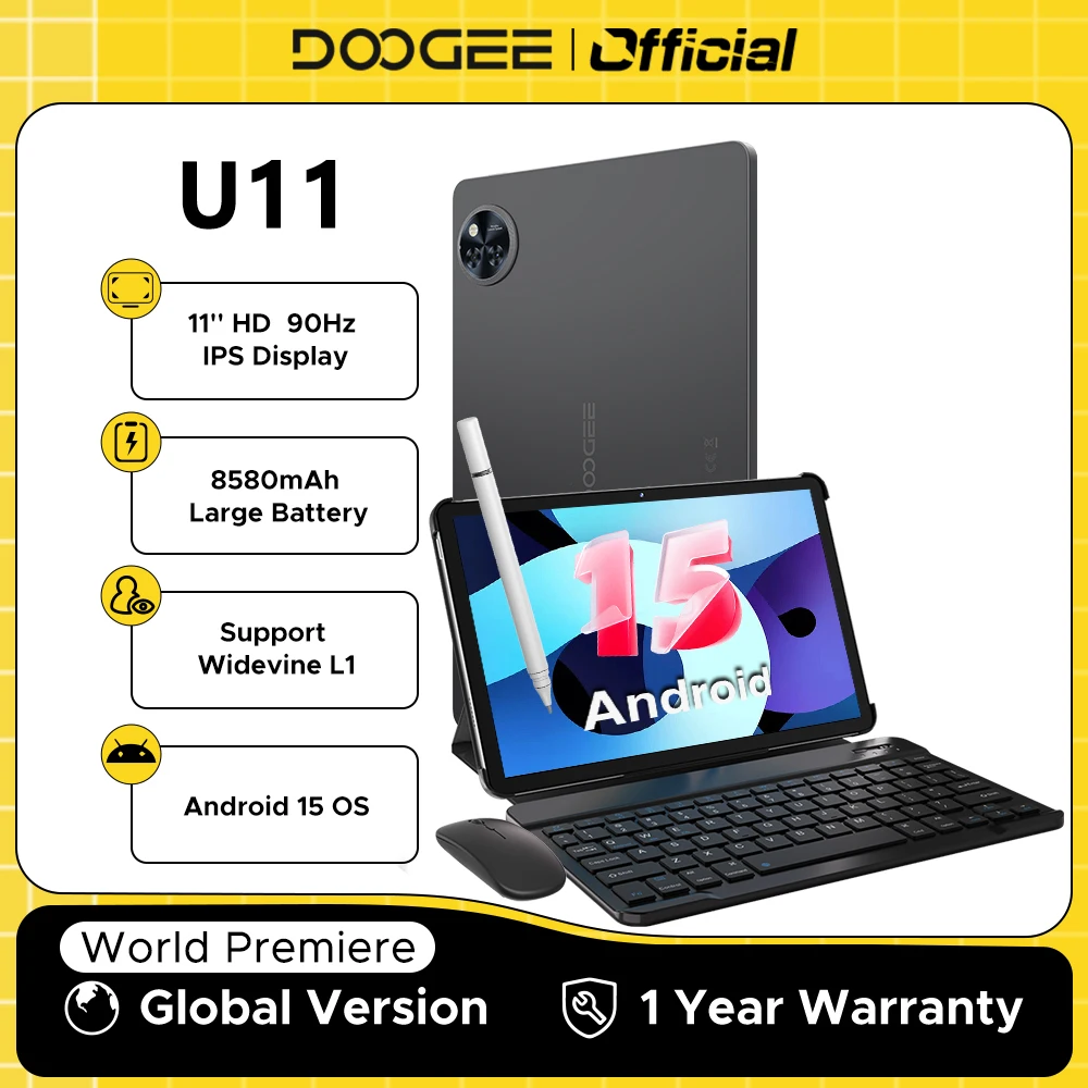 DOOGEE U11 Android 15 タブレット 11 インチ超クリア 90Hz