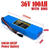 Pour Scooter électrique, vélos et Scooters, équipé d'un BMS, charge équilibrée, chargeur 42V, batterie au Lithium 10S3P 36V 100Ah 3