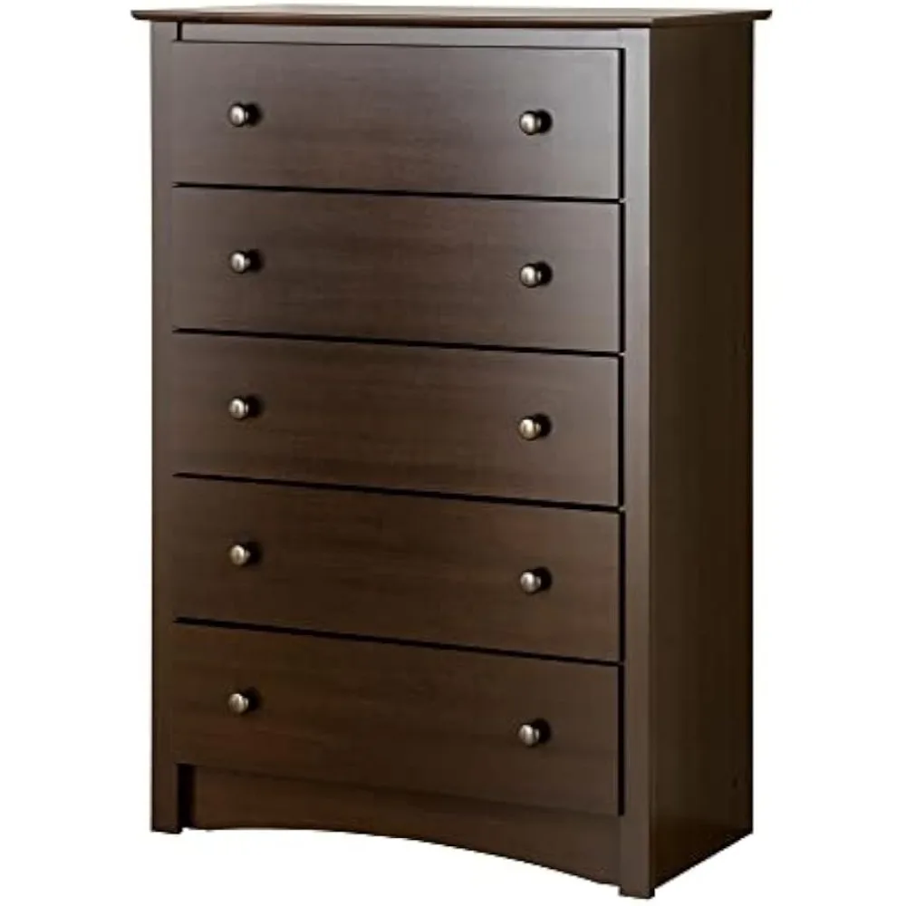 

Superior 5-Drawer Chest for Bedroom - Spacious and Stylish Chest of Drawers, Measuring 16"D x 31.5"W x 45.25"H, Espresso Finish