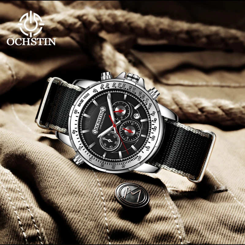 

Популярные модные мужские часы OCHSTIN2024, автоматические мужские кварцевые часы, оригинальные мужские наручные часы Seiko с нейлоновым ремешком