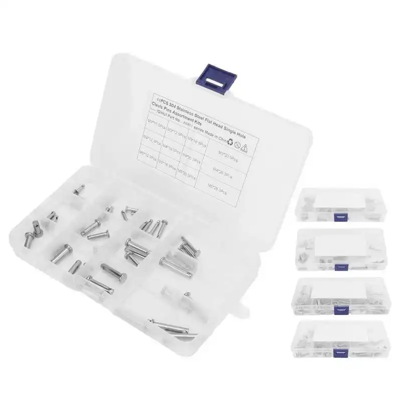 Clevis Pin Assortment Kit Rustproof Stainless Steel T Shape High