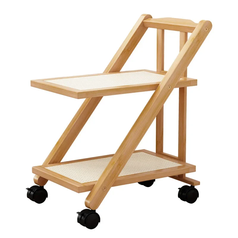 Shelf Floor-to-ceiling mobile trolley Multi-layer storage frame Modern simple household bedroom Bedside frame Sofa side few