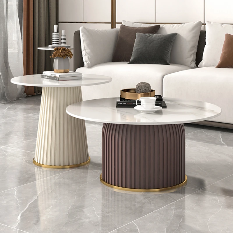 

Office Minimalist Side Table Italian Metal Legs Nordic Round Luxury Tables White Desk Furnitures Stolik Kawowy Home Furniture