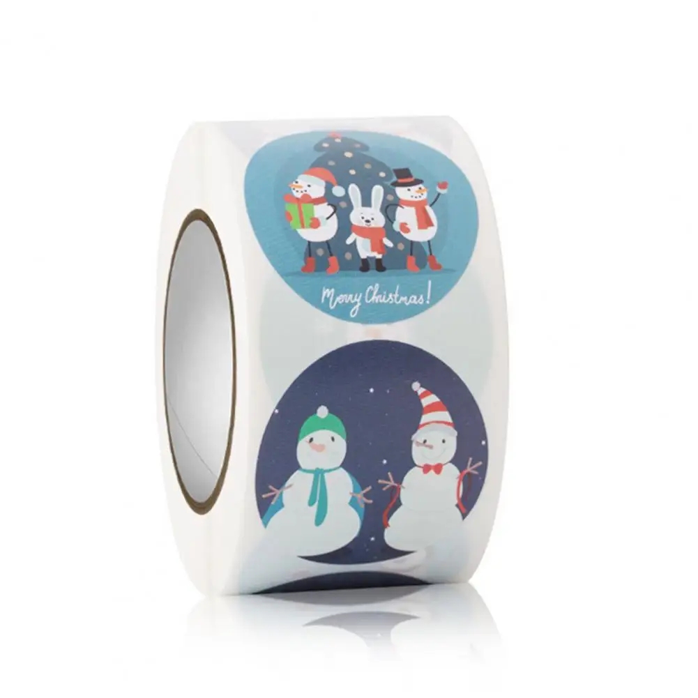 

Xmas Sticker Roll Self-adhesive Christmas Sticker 500-piece Christmas Sticker Roll for Diy Gift Packaging Party for Candy