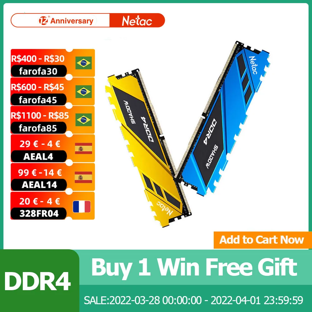 Оперативная память Netac ddr4 8 Гб ram ddr 4 DDR4 3200 МГц 16 2666 3600 для настольного компьютера с