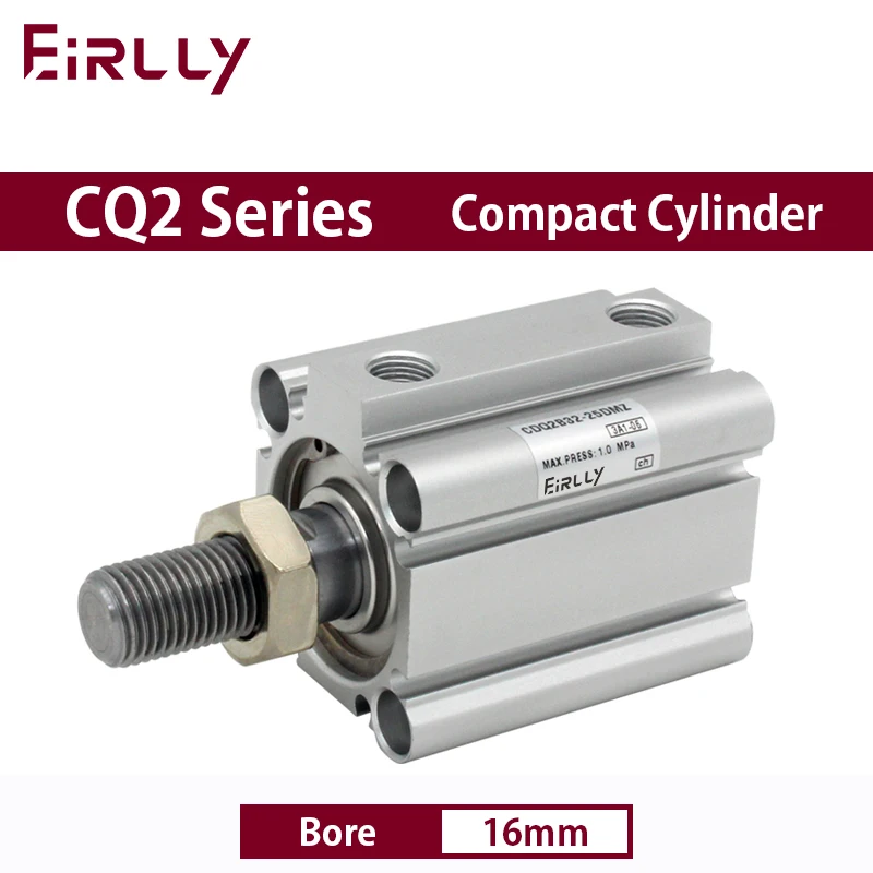 

CQ2B16 CDQ2B16 Compact Cylinder Standard Type Double Acting single Rod Bore16mm stroke 5-50mm Male Thread