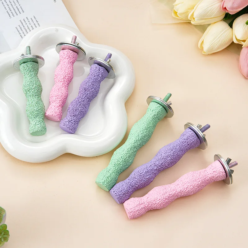 Parrot Standing Sticks Bird Supplies Bird Cage Accessories Parrot Toys Frosted Claw Stand Frosted Standing Sticks Bird Stands