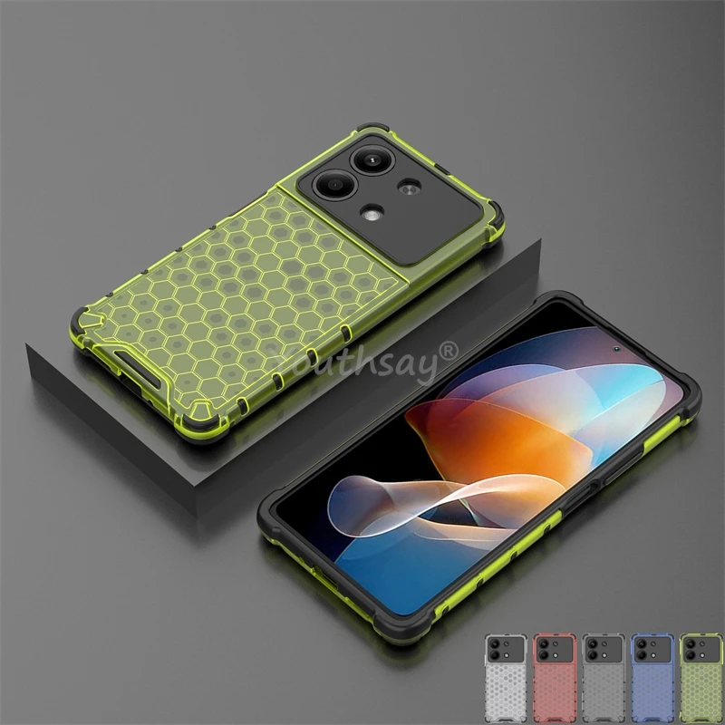 

Honeycomb Shockproof For Xiaomi Redmi Note 13R Pro Case Armor Capa Redmi Note 13R Pro Cover Translucent Protective Case