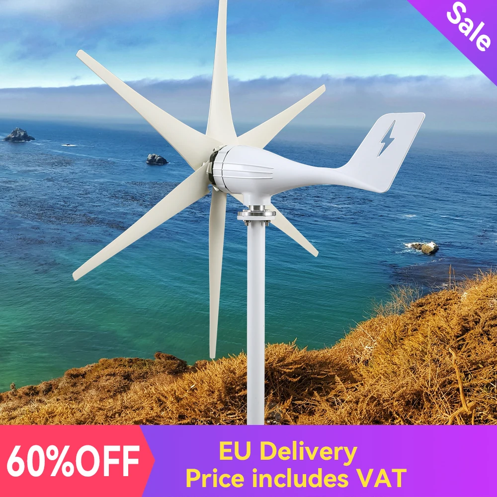 

Wind Turbine Power 3000w Dynamo 6Blades 12v 24v 48v Free Energy With Mppt Charge Controller Windmill For Farm Home Use