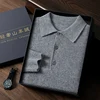 MVLYFLRT 100% Pure Cashmere Men's POLO Collar Sweater Honeycomb Knit Pullover 2023 Autumn and Winter Casual Men's Shirt Jacket 3
