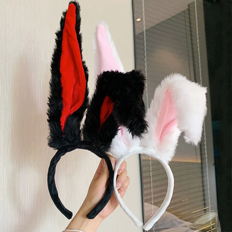 

Lolita Girl Cosplay Plush Long Rabbit Ear Hair Bands Headwear Headband Accesorios Women Hair Accessories Headdress Hairbands