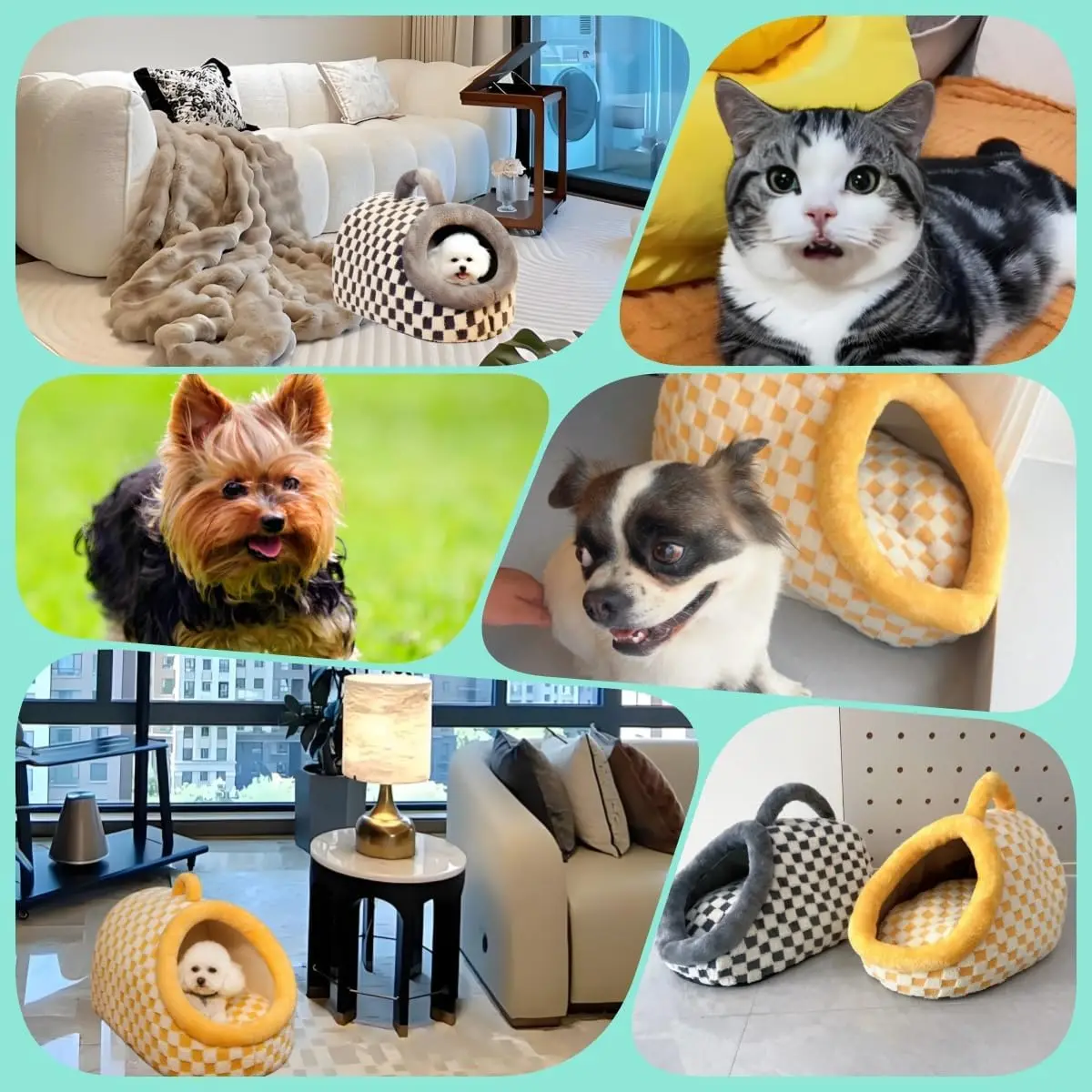 Dog Bed cat Bed Small Medium Furniture cat for Indoor Cats with Cover cave Outdoor House Insulated House Large Indoor Travel