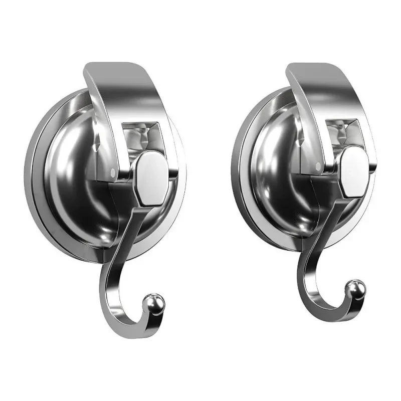 2Pcs Suction Cup Hooks Shower Heavy Duty Vacuum Hooks for Inside Shower Super Suction Sticky Hook for Kitchen Bathroom Restroom