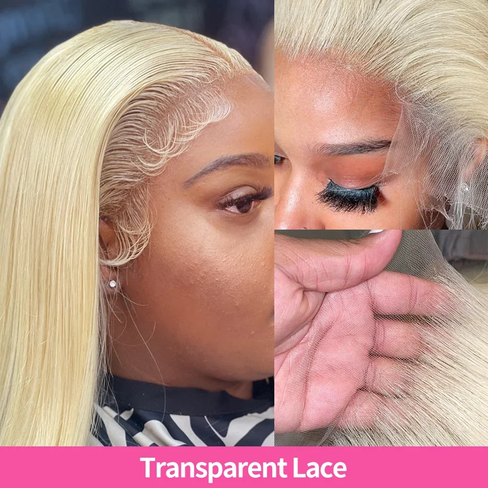 Brazilian 30 Inch Bone Straight 613 Honey Blonde 13x4 Lace Front Human Hair Wigs HD Transparent Lace Frontal Wig For Black Women