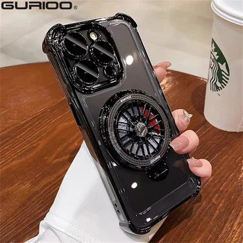 Coque de téléphone pouvez-vous rotee à rotation magnétique pour iPhone, pare-chocs transparent, luxe, 15, 14 Plus, 12, 13, 11 Pro Max, X, Poly, XS