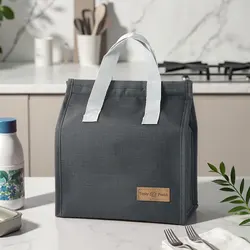 Durable Oxford Cloth Insulated Lunch Bag - Stylish and Functional Food Preservation Solution (Black)