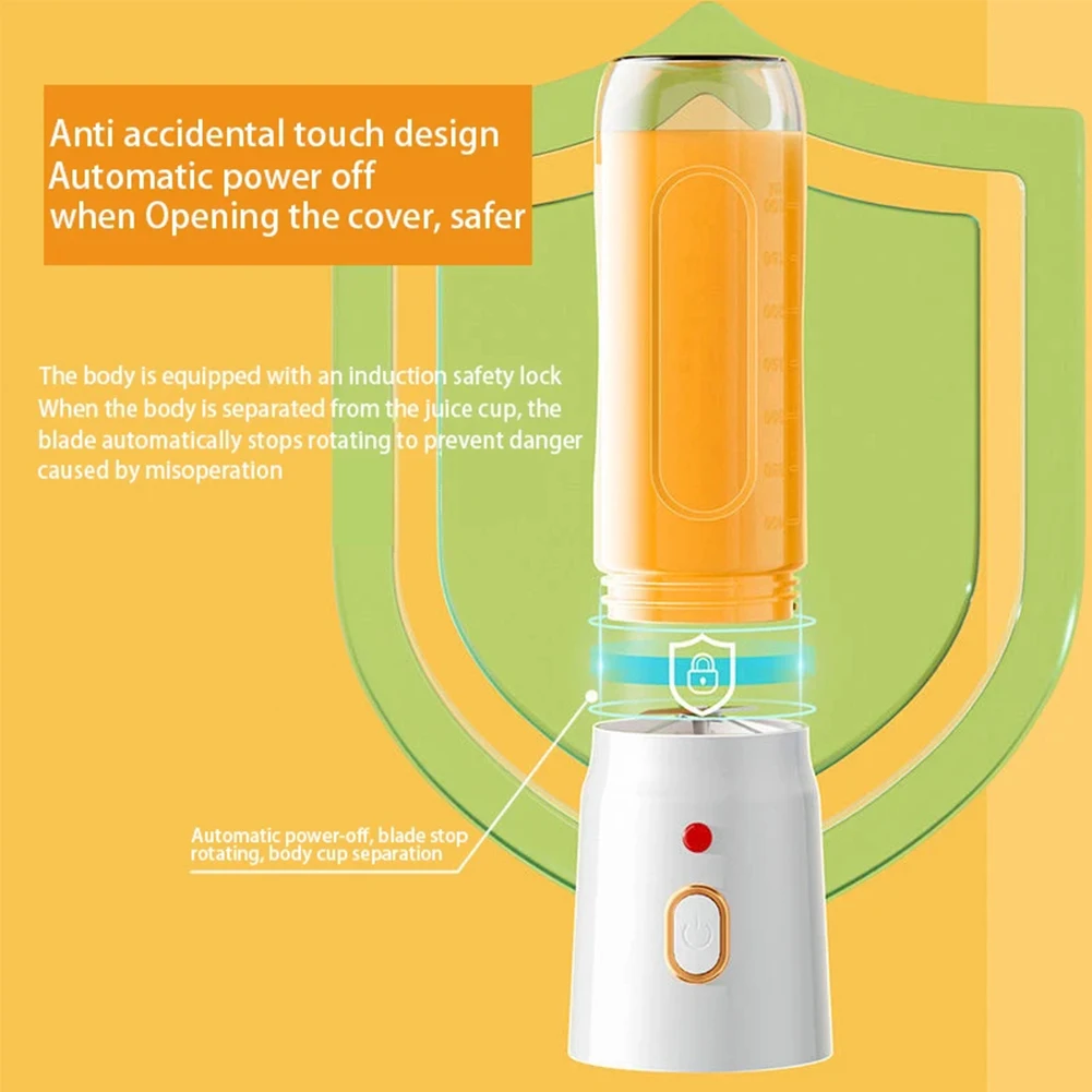 500ML Portable Electric Blender 40W USB Rechargeable Cordless Juicer High Powerful Juicer Cup For Smoothie Milkshake Juice Food 1