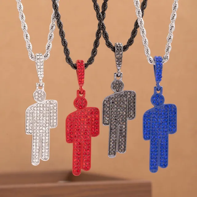 Collier de luxe avec pendentif en strass pour hommes et femmes, tendance, Hip Hop, unisexe, vente en gros, chaîne de verrouillage en pierres précieuses 1