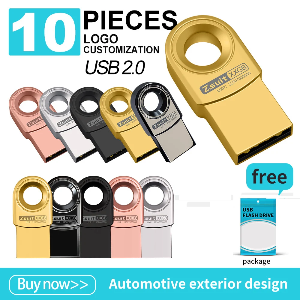 Mini Usb Flash Drive de Alta Velocidade Disco de Memória Criativa Presente Logotipo Livre Disco u Impermeável gb 16 gb 64 gb Novo 10 Pcs