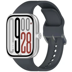 Silicone SmartWatch Wristband Strap - Universal Fit for Mi Band 10 Pro (Metal Gray)