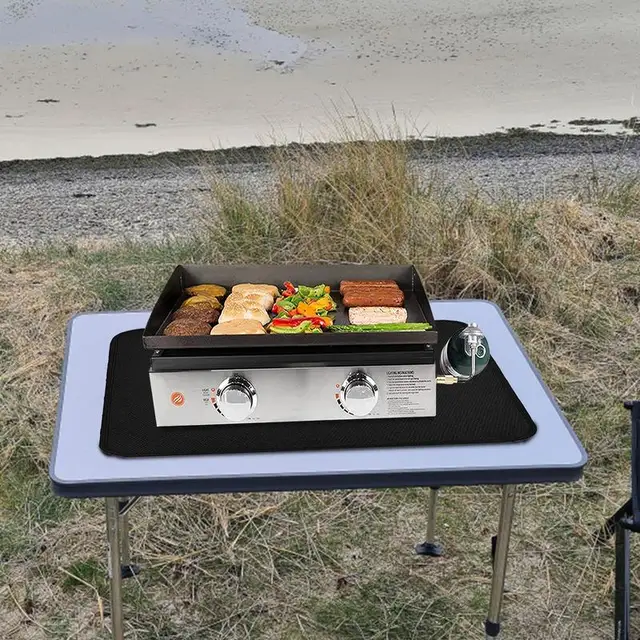 Bbq Sütés Szőnyeg Grill Vízálló Hőálló Főző Négyzet Alakú Padlószőnyegek Kerti Gyep Deszkás Terasz Fű - Image 4