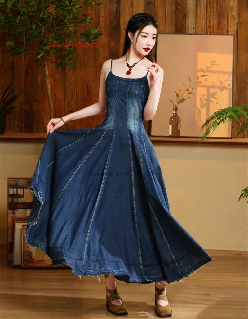 2024-chinese-traditional-dress-vintage-sleeveless-denim-dress-oriental-retro-sundress-elegant-a-line-dress-feminino-streetwear