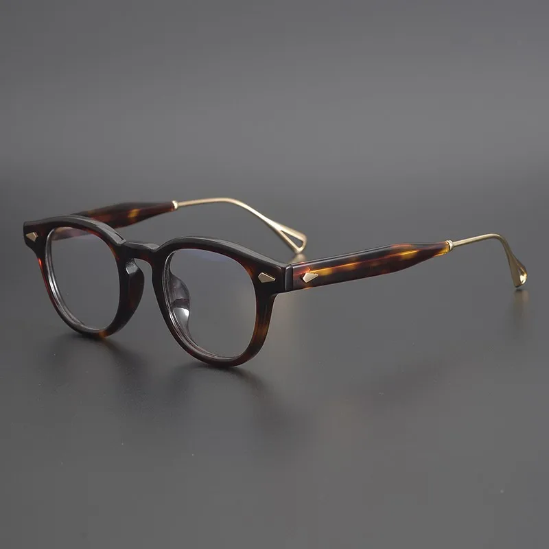 Japanese Handmade Titanium Acetate Glasses Frame Men Vintage