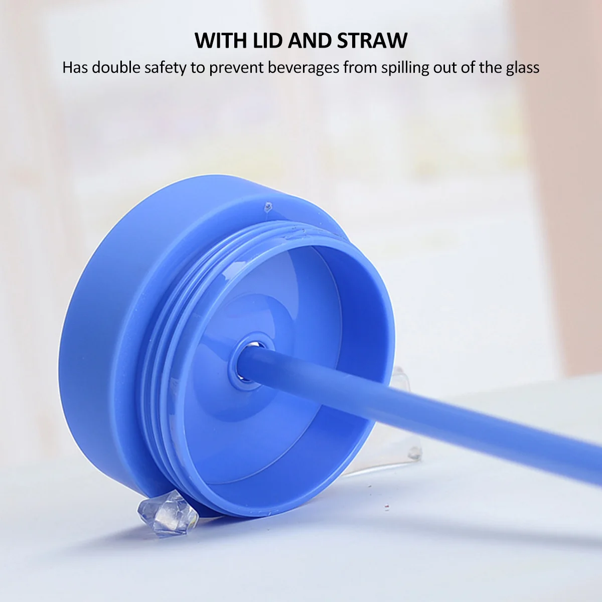NEW Plastic CupStraw Drinking CupLid and Straw Reusable Double Wall Water Bottle Portable Multi-Color Straw Cup