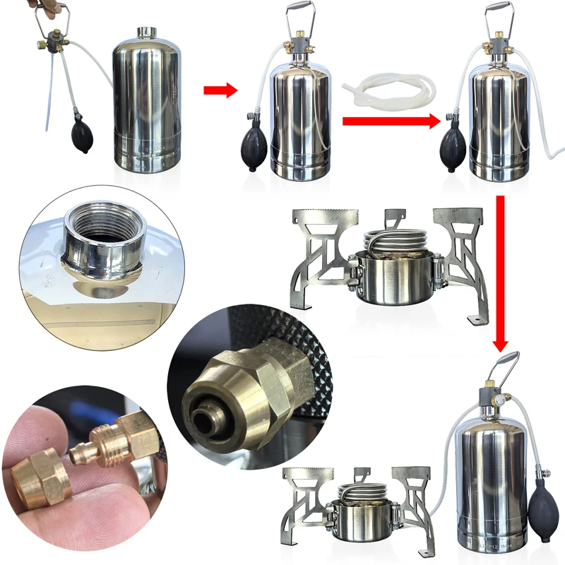 Mini Fornello Ad Alcool In Ottone Per Escursionismo E Campeggio – Bruciatore Leggero Con Supporto In Alluminio, Tappo E Coperchio Parafiamma – Portatile, Con Custodia In Velluto - 2