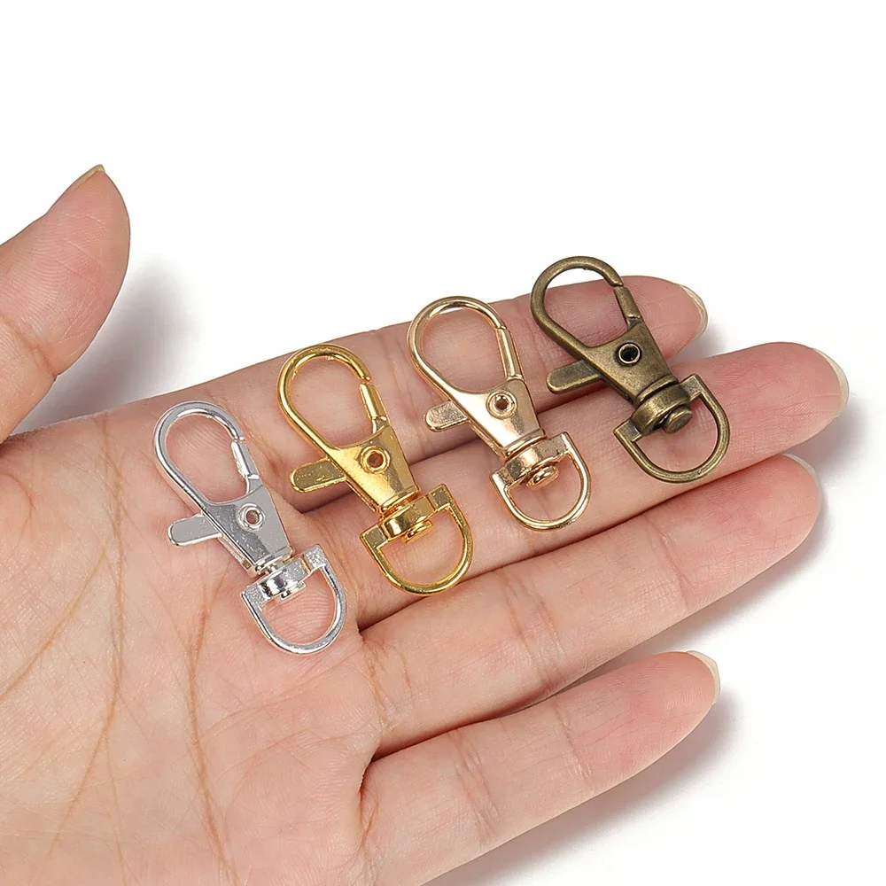 Rotating Dog Buckle Gold Lobster Clasps Hooks DIY Jewelry Making Key Ring Chain Accessories 10/50/100pcs