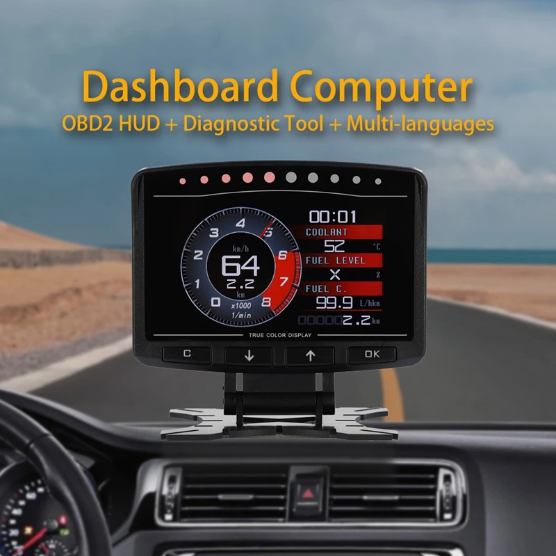 

X50 Pro Car OBD2 HUD Gauge Meter Multi Functional Digital Dashboard Computer Auto Display Coolant Oil Temp Turbo Boost