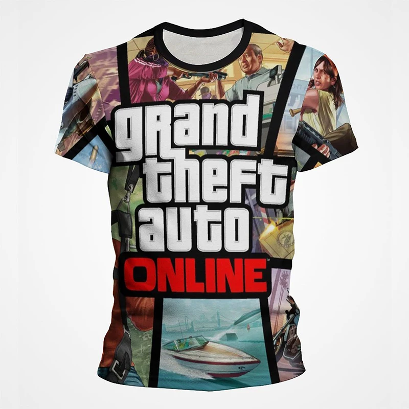 

Game Grand Theft Auto T Shirt Y2K Graphic Short Sleeve Sport Casual Oversized Tee for Men Women Ropa Hombre Top Camisetas O Neck