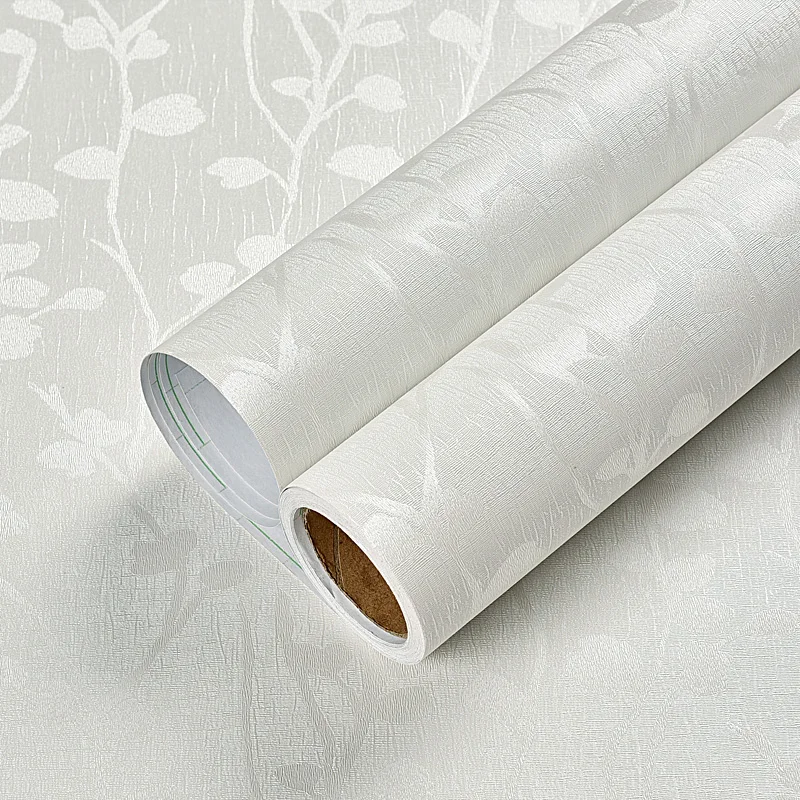 Fora-branco Folhas Casca e Vara Papel de Parede Cor Branca Contato Stripe Papel de Parede Auto-adesivo Removível Decoração à Prova Dremovable Água