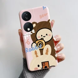 Cute Astronaut Cartoon Soft TPU Phone Case Cover for Honor X7b (Pink-L01)