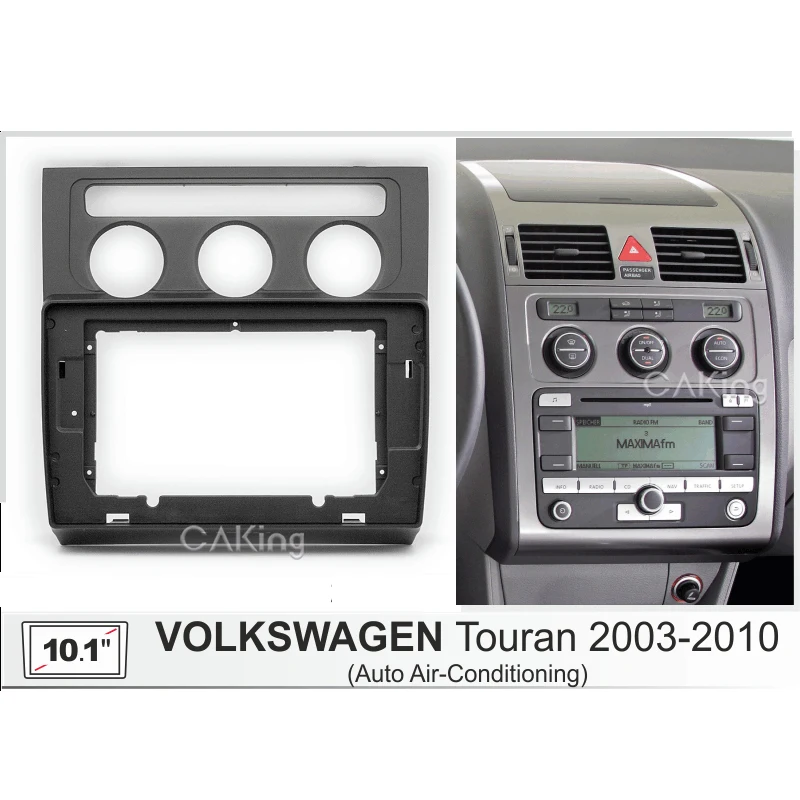 10.1 Inch Car Fascia Radio Panel For Volkswagen Vw Touran 2003-2010 (auto  A/c) Facia Dash Kit Install Adapter Bezel Console - Fascias - AliExpress