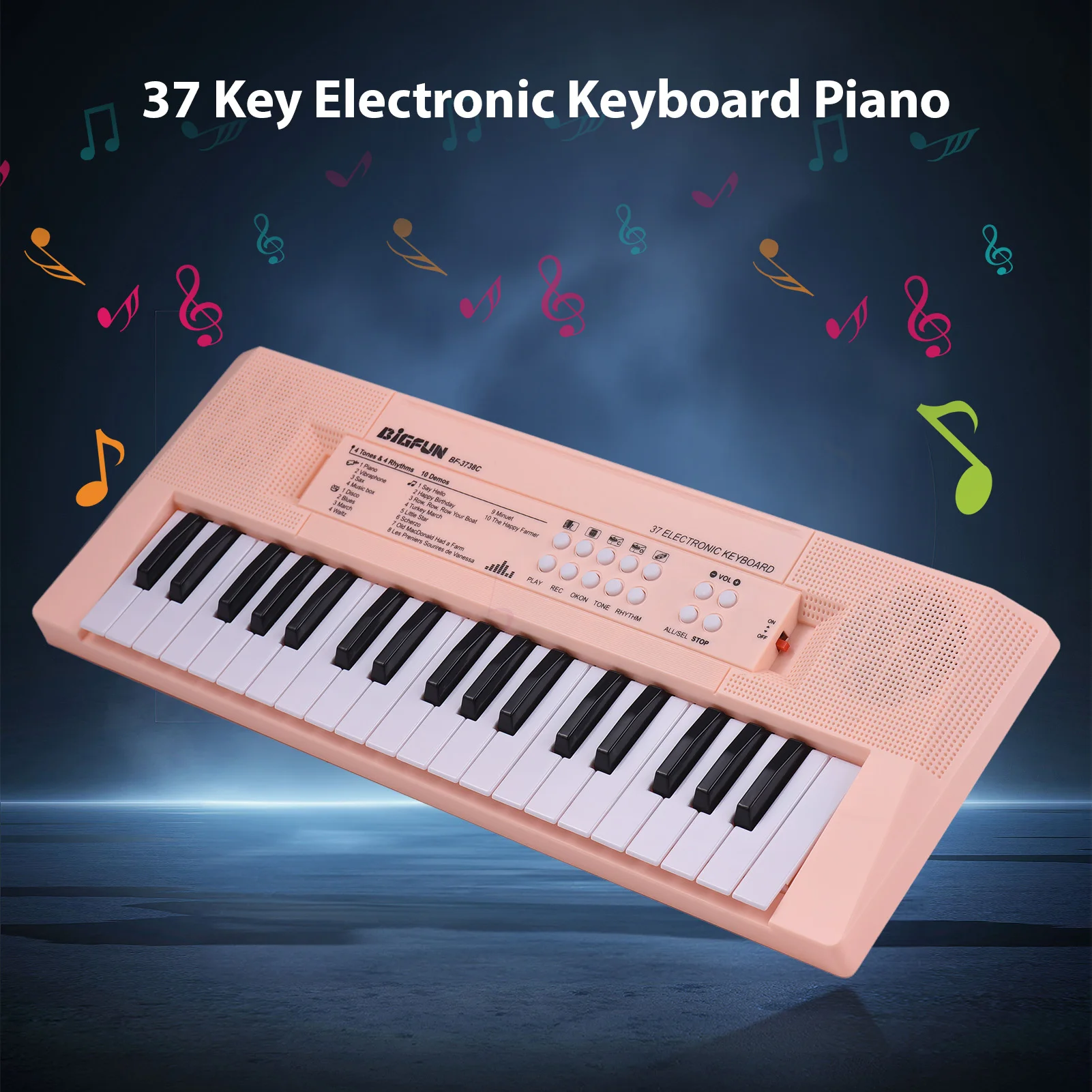 37 Key Electronic Keyboard Piano with Microphone Dual Power Mode Portable for Beginners,electronic musical instrument,midi control keyboard