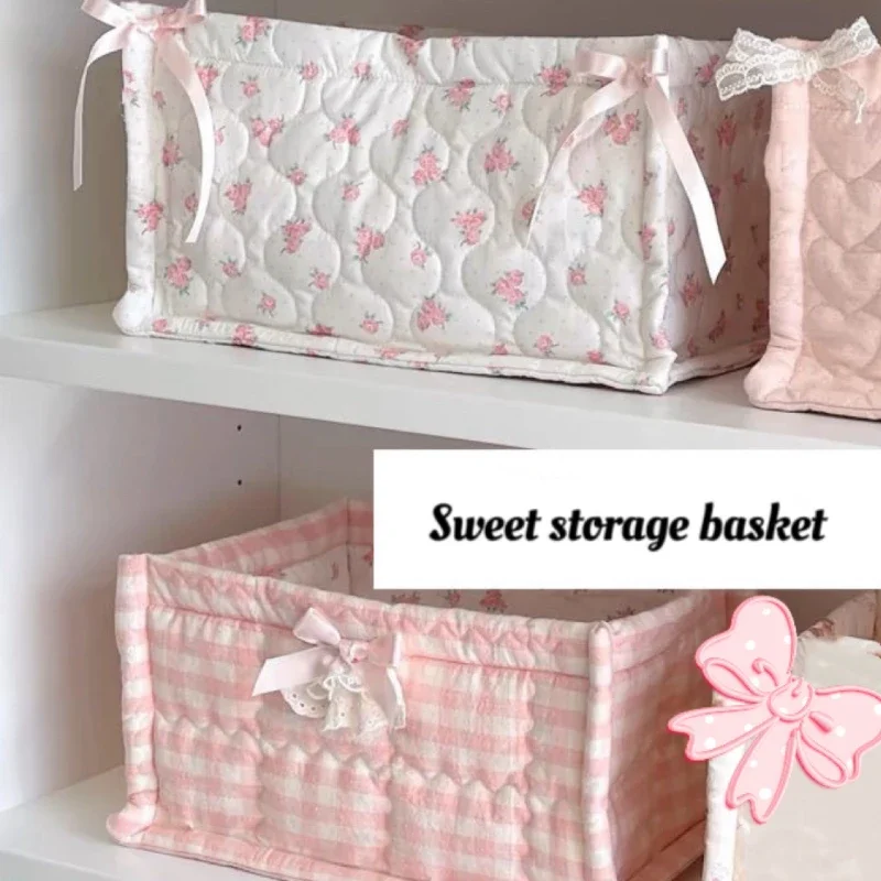 1PC Square Storage Basket Desktop Organizer Storage Basket Home Decoration Basket landry Wood basket Rattan tray Foldable box 2