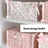 1PC Square Storage Basket Desktop Organizer Storage Basket Home Decoration Basket landry Wood basket Rattan tray Foldable box 2