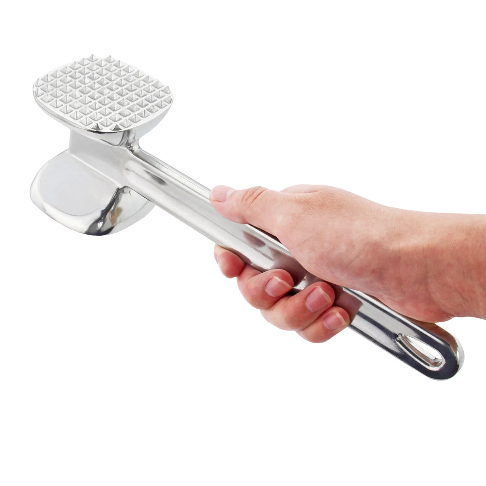 Meat Tenderizer Hammer 19cm Household Aluminum Alloy Steak Metal Mallet Kitchen Tool Heavy Duty Durable Double-Sided Tenderize