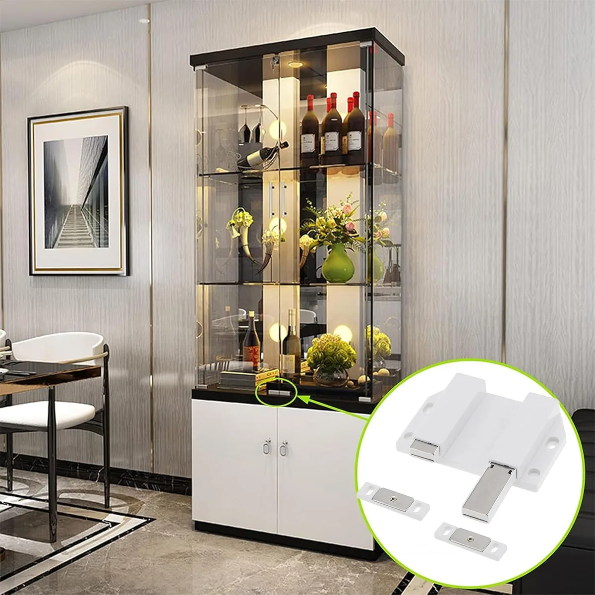 Magnetic Push to Open Latches Heavy Duty Cabinet Catches for Hidden Door Handle Door Catch Lock Hardware Pressure Release Latch magnetic cabinet catches,door catches,magnetic cabinet latches,cabinet door latch