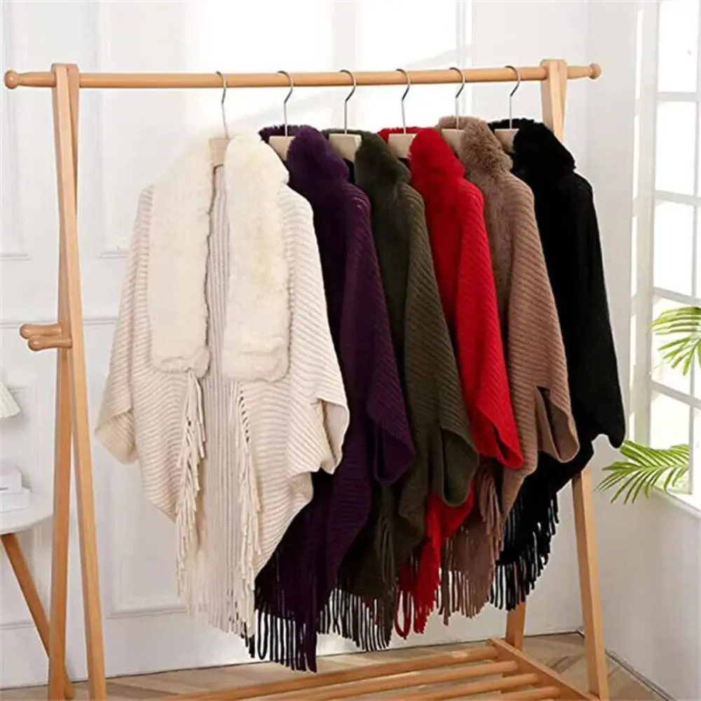 

Wedding Cardigan Cape Evening Dresses Knitting Shawl Faux Fur Collar Plush Wraps Winter Warm