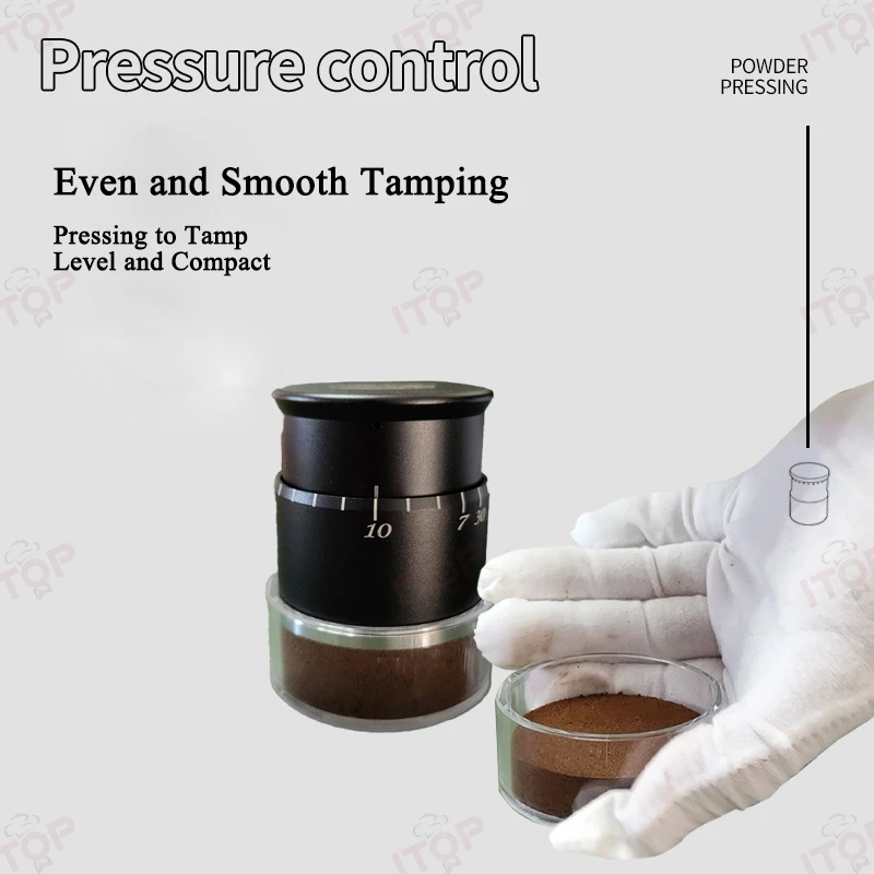 ITOP PTM-S Manual Coffee Tamper Pneumatic Adjustable Pressure Tamper 7-30kg Flat Press Tamper 58.5/58.35mm Use for 58MM Handle 2
