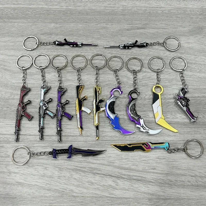 Valorant Weapon Keychain Reaver Karambit Vandal Prime Champions Skins Samurai Sword Pocketknife Weapon Model Gifts Toys for Boys new arrival cosplay sword bronze weapon set combination model simulation bow and arrow boys toy weapon ninja toys for children