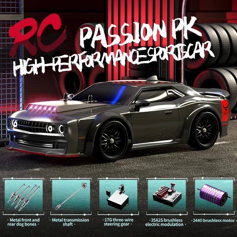1:16 귯ø RC 帮Ʈ ī, LED , 4WD   ̽   Ʈ,  , 70 km/h, ǰ