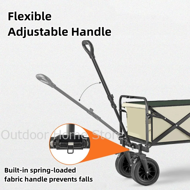 Folding Cart Portable Large Capacity Camping Wagon Wheels Outdoor Shopping Basket Carrier Foldable Beach Trolley Garden Cart